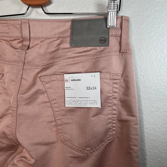 AG Adriano Goldschmied Tellis Modern Slim Airluxe Pink Twill Pants 32x34 - Picture 4 of 8